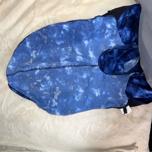 Aqua Green Blue Wrap Ruched One-Piece Bathing Suit | Size Women’s Small - Picture 13 of 14